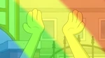Tilly's hands in the rainbow