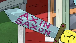 Axin' Saxon title card