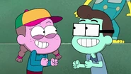 Tanner's caricature (right)