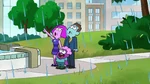 Family watching the rainbow