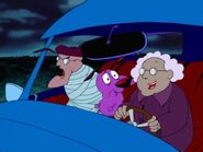Courage, Muriel & Eustace going home at the end of A Night at the Motel.