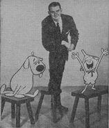 Lionel with Mighty Manfred the Wonder Dog and Tom Terrific c. 1956