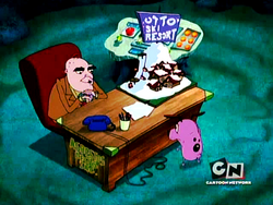 Otto at his desk