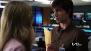 Auggie speaks to Annie Walker in The Outsiders.
