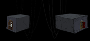 The void is a location that seems to appear and reappear in the Covert Front Series. It seems to be created by the Imagination Realizator. It seems to place rooms in the middle of nowhere connected by a row of cables. The door of the room is always included, at least you can generate it in Covert Front 4. Also, a small edge seems to be created with every room, so you can walk a bit over without falling into nothingness.