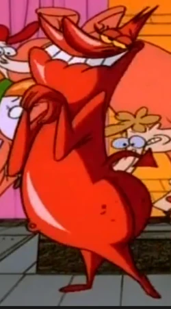 Cow And Chicken Red Guy Butt Cow And Chicken: Cow Butt Crushes Chicken