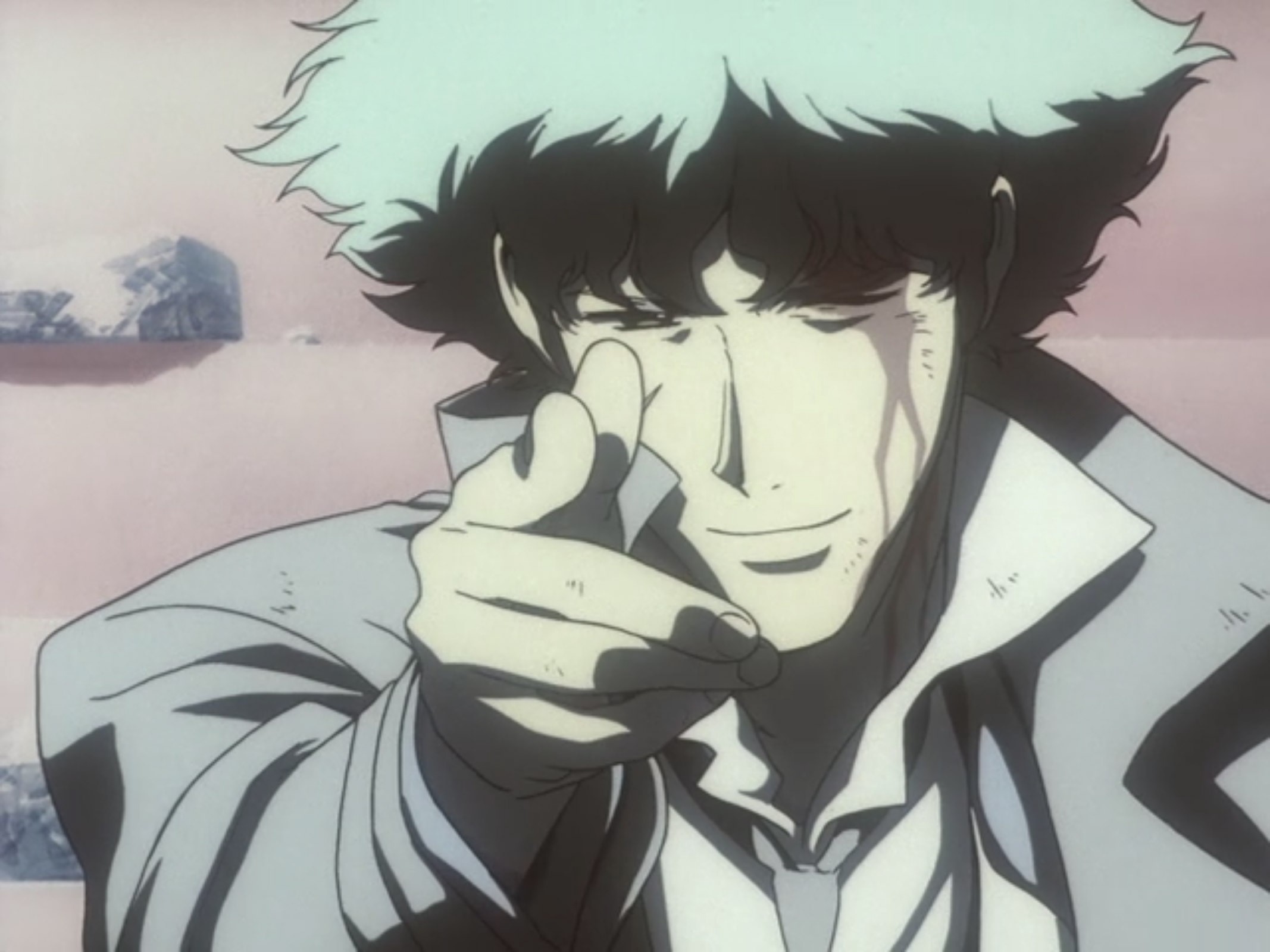 hyperrealistic spike from anime cowboy bebop holding | Stable Diffusion