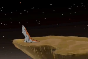 Fang howling to the spirits of Moon Cliff.