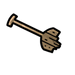 Broken wooden shovel