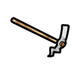 Broken metal pickaxe