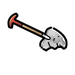 Broken metal shovel