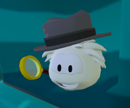 White Puffle Cave Detective Puffle