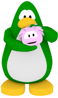 GreenPenguinWithPinkPuffle