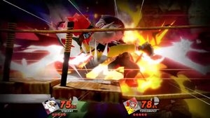 ToyConvict taking a stock from Vincent using his Exploding Side Kick in BRACKET NAME.