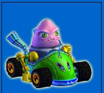 Trance con il kart del suo team