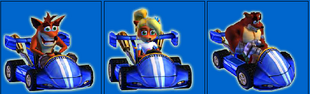 Il team bandicoot con i loro kart