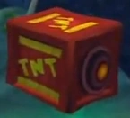 Una caja de TNT en Crash: Mind over Mutant.