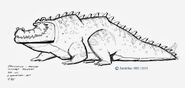 The concept art of the crocodile in Crash Bandicoot