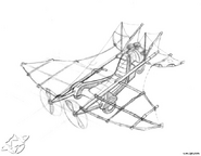 Concept art of the glider used in the level.