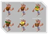 Concept art of unused equippable backpacks for Crash