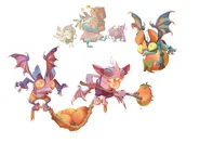 Little Wumpashiner concept art alongside others. The female is used only in a cutscene