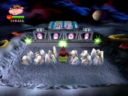 The Komodo Brothers in their fortress in Crash Bash.