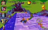 Thunder Struck in the Game Boy Advance version of Crash Nitro Kart