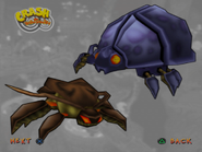 A scarab beetle and a cockroach in Twinsanity