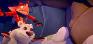 Trailer image showing off Crash riding Polar.