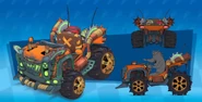 Concept art of Crash riding the Dusty Rider