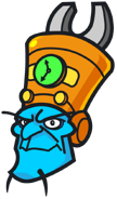 N. Tropy's boss icon from the Crash Bandicoot N. Sane Trilogy.