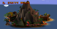 The island as seen in the level select screen of Crash Bandicoot.