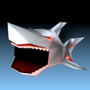 Promotional artwork of a shark in Crash Bandicoot: Warped