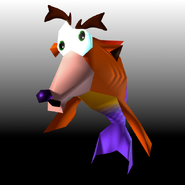 Promotional render of a Crash-fish from Crash Bandicoot: Warped