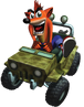 Crash using his Jeep.