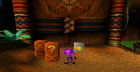 Crash covered in juice from Wumpa fruit in Crash Bandicoot.