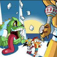 More Tropy and Brio concept art, again showing Cortex with Crash while not being in this level in the final game