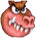 Dingodile's icon in Crash Bash.