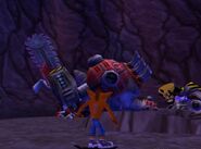 Crash, Doctor Neo Cortex, and Mecha-Bandicoot