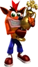 Crash holding a trophy