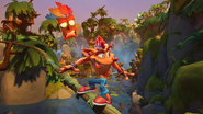 Promo image of Crash and Aku Aku in Rude Awakening.