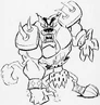Concept art of an early version of Tiny from The Crash Bandicoot Files by Charles Zembillas