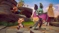 Catbat, Coco and Dingodile in Tiki Towers.