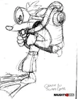 Concept art of Crash for the underwater levels