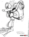 Concept art of Crash's scuba gear for Warped