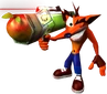 Promotional render of Crash holding the Fruit Bazooka for Warped