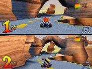 A multiplayer race in Dingo Canyon