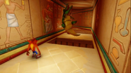 A green crocodile in the Crash Bandicoot N. Sane Trilogy.