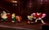 Crash, Cortex, Brio, Kong, Pinstripe, and Papu Papu dancing on stage in a Japanese commercial for Crash 1