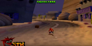 Crash exploring the level on foot.